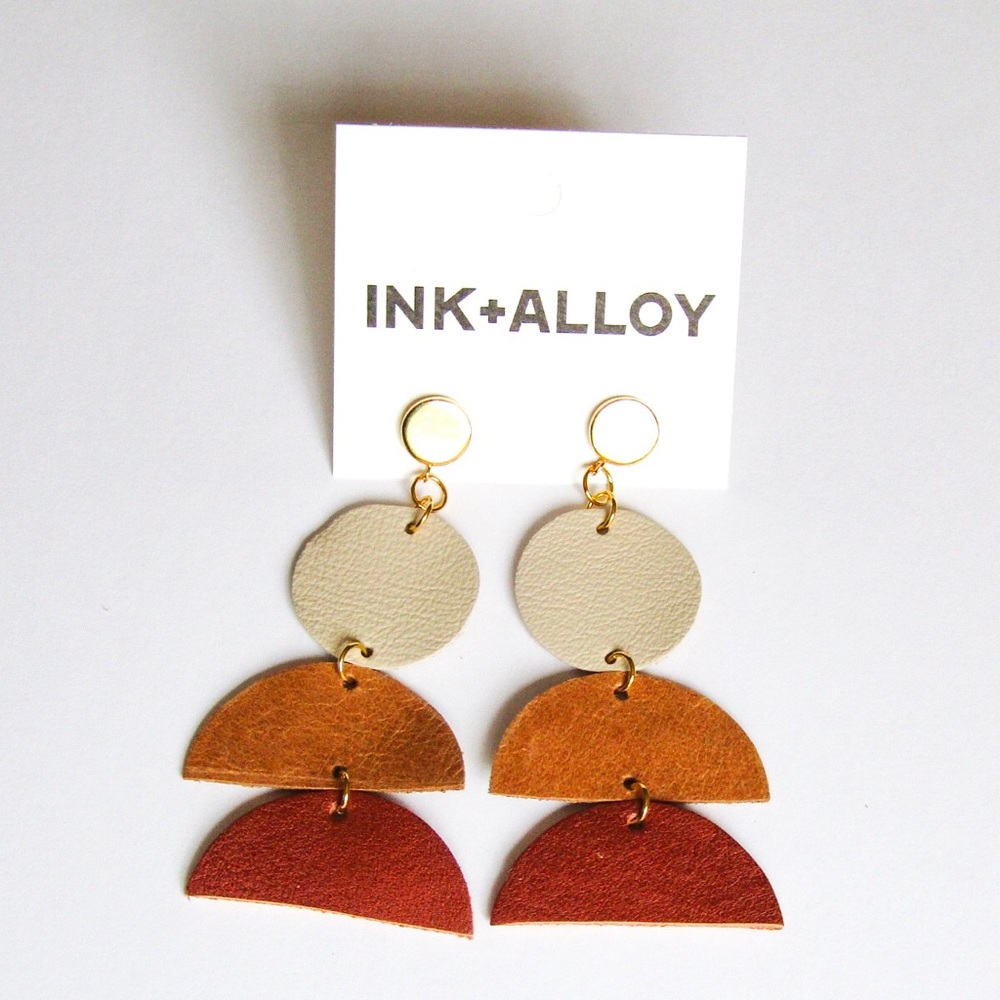 NEW🌟 Boho Genuine Leather earrings - Picture 2 of 2